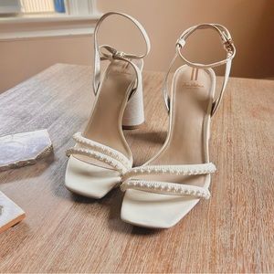 Sam Edelman Kia Beads Block Heel Sandal in Modern Ivory